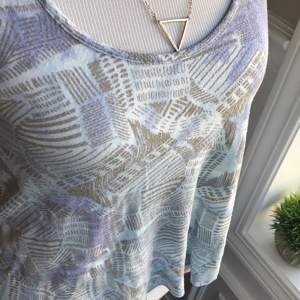 5/20!💎C&S Cropped Blue Patterned Tank Top - Picture 3 of 7